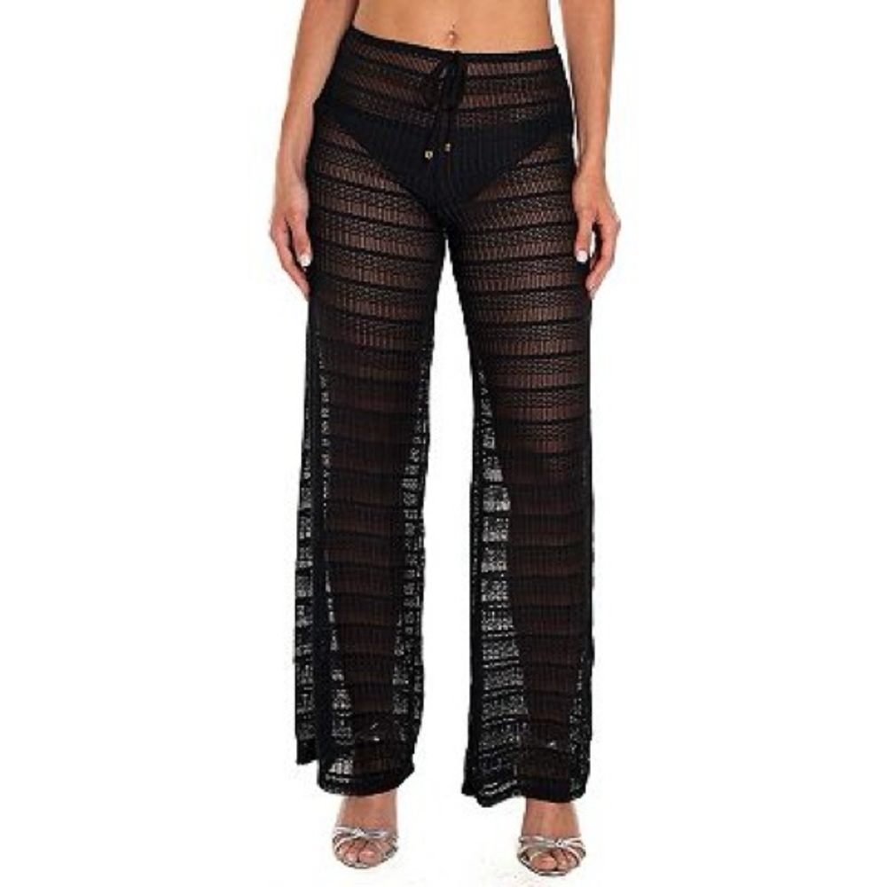 Jordan Taylor black transparent beach cover on pants size  M